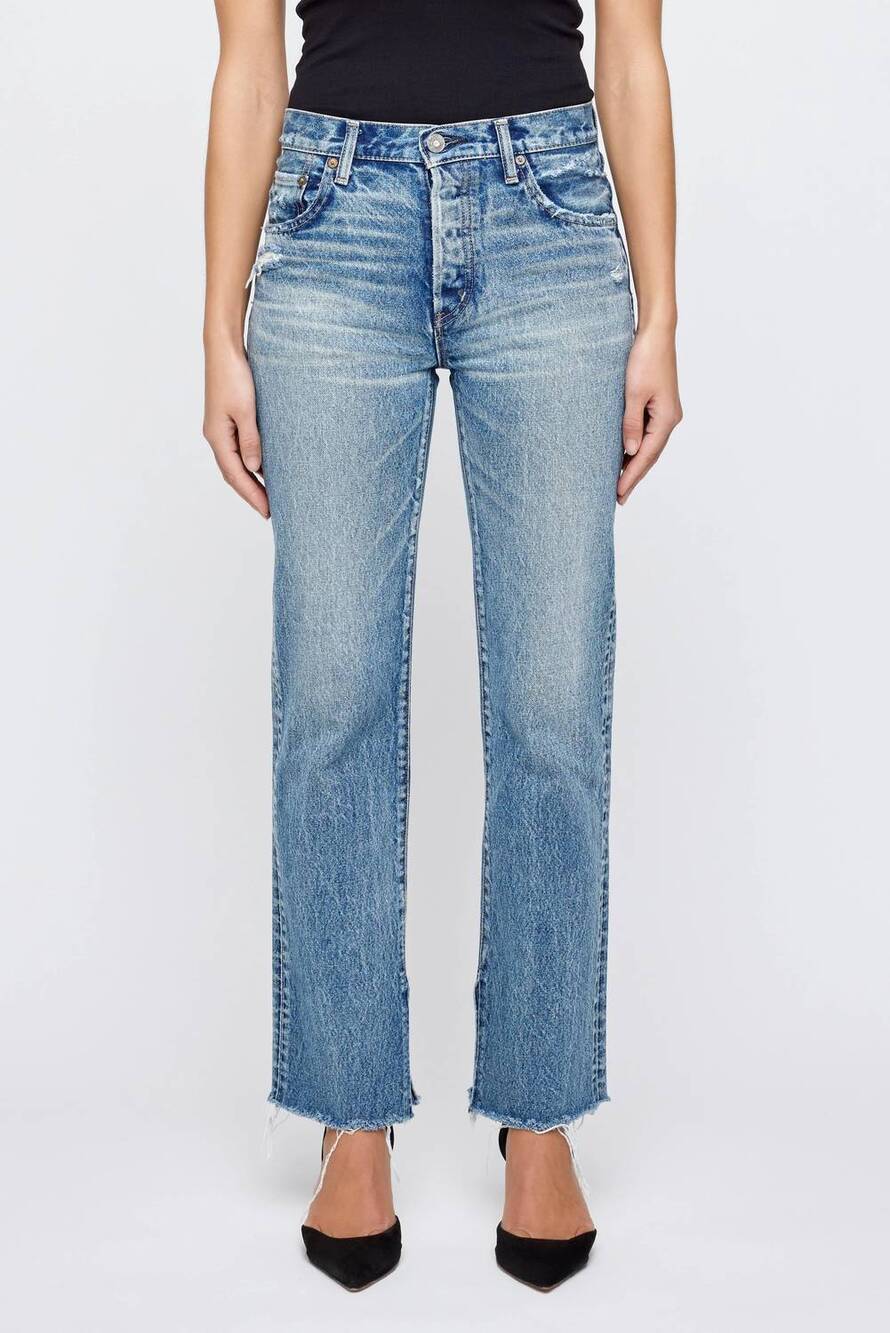NEW MOUSSY foster straight leg jean in blue